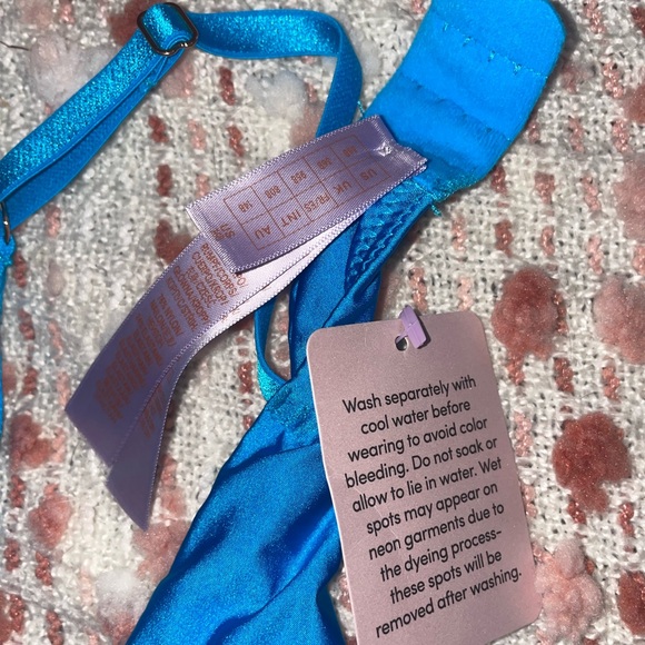 NWT SAVAGE X FENTY by Rhianna Sparkly Blue Lingerie Bra 36B - Picture 4 of 5